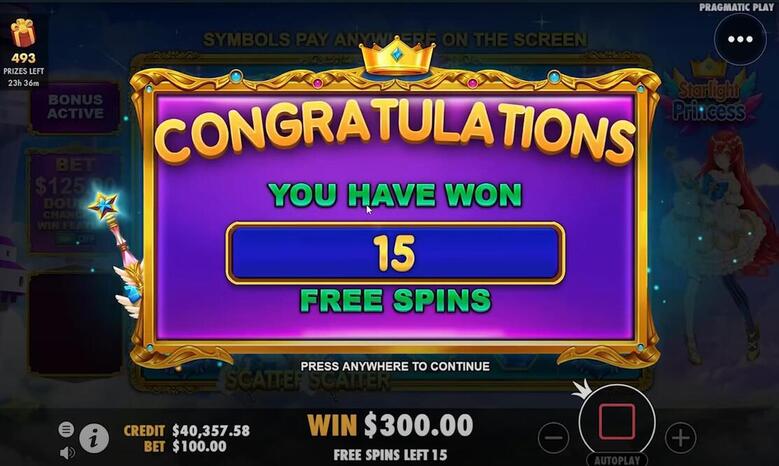 Freespins Starlight Princess - play free slot